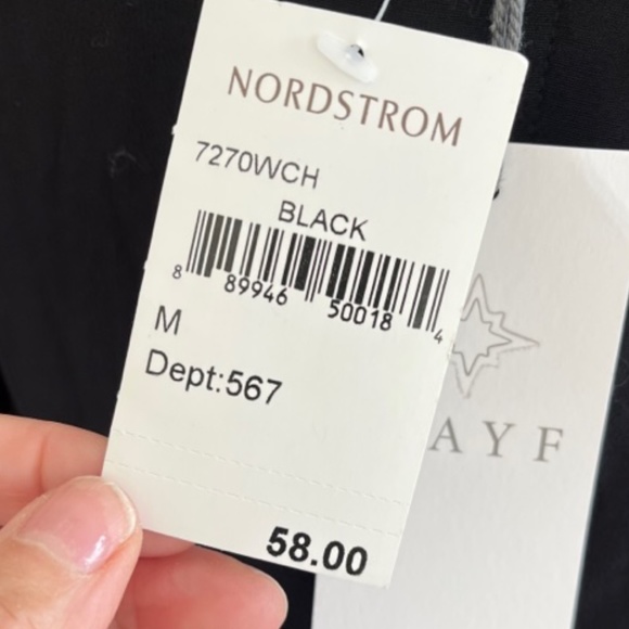 Wayf Black Long Sleeve Shirt with Lace Trim and Open Back NWT - Picture 6 of 8